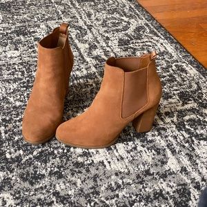 Michael kors camel suede lottie ankle bootie